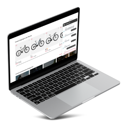 BikeExchange marketplace listing shown on a laptop